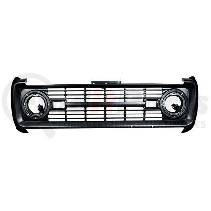 110515 by UNITED PACIFIC - Grille - Black, Die Stamped, Black EDP, without Lettering, for 1969-1977 Ford Bronco