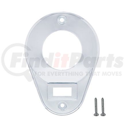 40985 by UNITED PACIFIC - Dome Light Cover - Chrome, Plastic, Teardrop Style, for Kenworth T600/T660/T800/W900