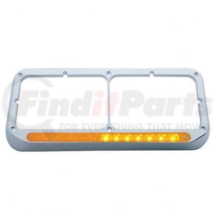 32504 by UNITED PACIFIC - Headlight Bezel - LH, Sequential, LED, Rectangular, Dual, Amber LED/Amber Lens