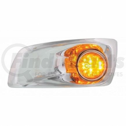 42706 by UNITED PACIFIC - Bumper Guide Light - Bumper Light Bezel, LH, with 17 Amber LED Dual Function Watermelon Light, for 2007-2017 KW T660, Amber Lens