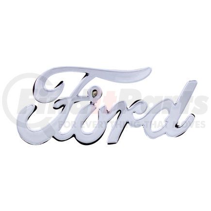 S1018 by UNITED PACIFIC - Emblem - Chrome, Vintage "Ford" Script