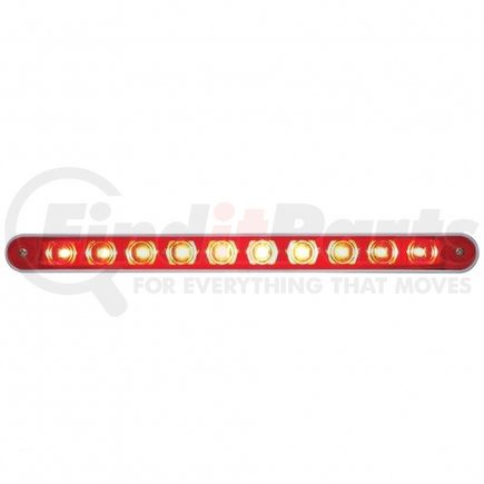 39307 by UNITED PACIFIC - Brake/Tail/Turn Signal Light - 10 LED 9" Stop, Turn and Tail Light Bar, with Bezel, Red LED/Red Lens