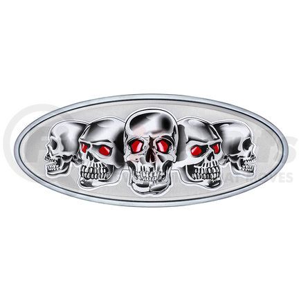 10881 by UNITED PACIFIC - Emblem - Chrome, Die Cast Skull, Silver