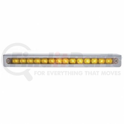 20790 by UNITED PACIFIC - Light Bar - Stainless, with Bracket, Parking/Turn/Clearance Light, Amber LED, Chrome Lens, Stainless Steel, 14 LED Light Bar