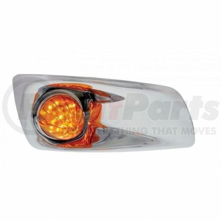 42752 by UNITED PACIFIC - Bumper Guide Light - Bumper Light Bezel, RH, with 19 Amber LED Watermelon Light, for 2007-2017 KW T660, Amber Lens
