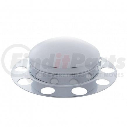 10121 by UNITED PACIFIC - Axle Hub Cover - Front, Chrome, Dome, with 1.5" Nut Cover - Steel Wheel