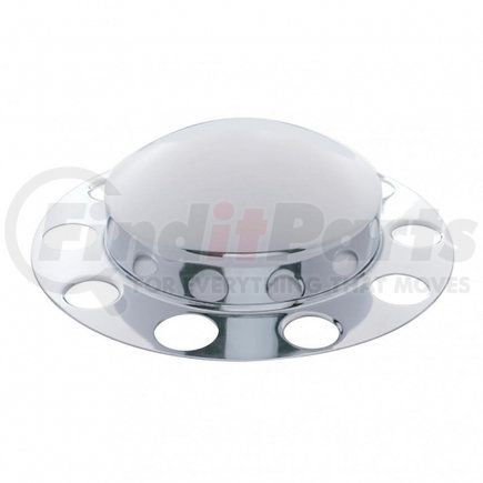 10132 by UNITED PACIFIC - Axle Hub Cover - Front, Chrome, Dome, with 1.5" Nut Cover, Aluminum Wheel