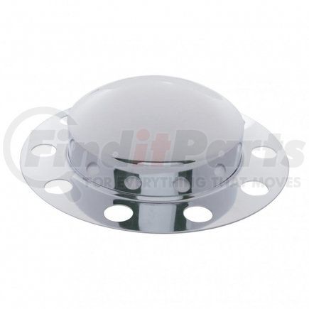 10133 by UNITED PACIFIC - Axle Hub Cover - Front, Chrome, Dome, with 33mm Nut Cover, Steel/Aluminum Wheel
