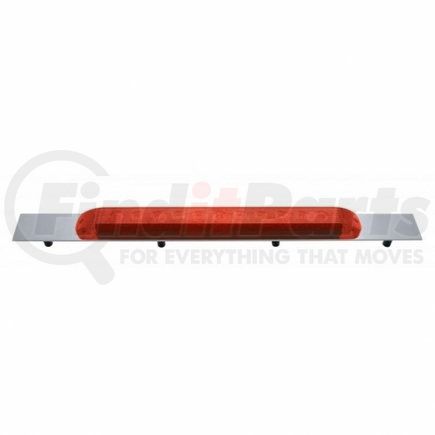 10396 by UNITED PACIFIC - Mud Flap Hanger - Mud Flap Plate, Top, Chrome, with 11 LED 17" Light Bar, Red LED/Red Lens