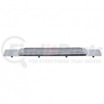 10397 by UNITED PACIFIC - Mud Flap Hanger - Mud Flap Plate, Top, Chrome, with 11 LED 17" Light Bar, Amber LED/Clear Lens