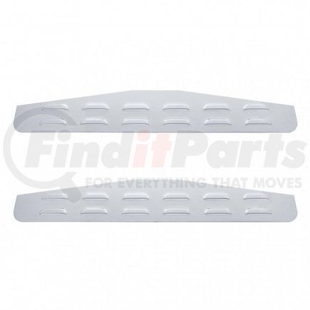 10410P by UNITED PACIFIC - Mud Flap Hanger - Set of 2, Mud Flap Plate, Bottom, 4" x 24", Louvered, Welded Stud