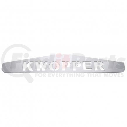 10435 by UNITED PACIFIC - Mud Flap Hanger - Mud Flap Plate, Bottom, 4" x 24", Chrome, Kwopper, Welded Stud