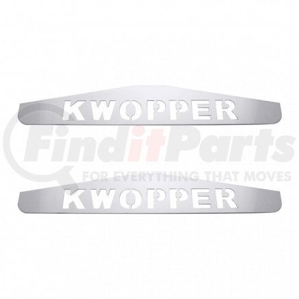 10435P by UNITED PACIFIC - Mud Flap Hanger - Mud Flap Plate, Bottom, 4" x 24", Chrome, Kwopper, Welded Stud