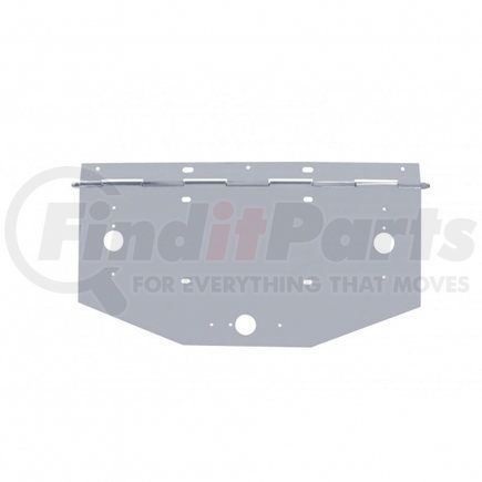 10503 by UNITED PACIFIC - Chrome Single License Plate Holder, Hinged w/ Holes For Running Lights-20" Wide