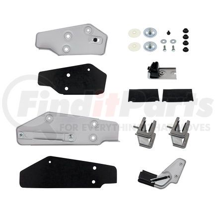 110642 by UNITED PACIFIC - Door Glass Mounting Bracket & Guide Set - Heavy Duty, 13 Gauge Steel, with Mounting Hardware, Passenger Side, for 1969-1970 Ford Mustang