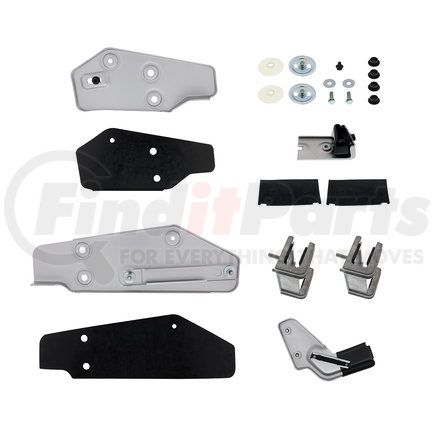 110643 by UNITED PACIFIC - Door Glass Mounting Bracket & Guide Set - Heavy Duty, 13 Gauge Steel, with Mounting Hardware, Driver Side, for 1969-1970 Ford Mustang