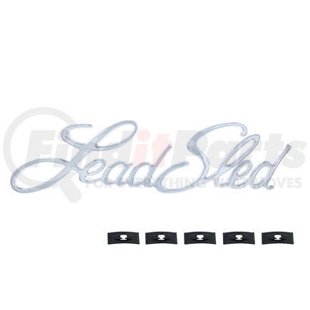 110709 by UNITED PACIFIC - Emblem - Chrome, "Lead Sled" Script