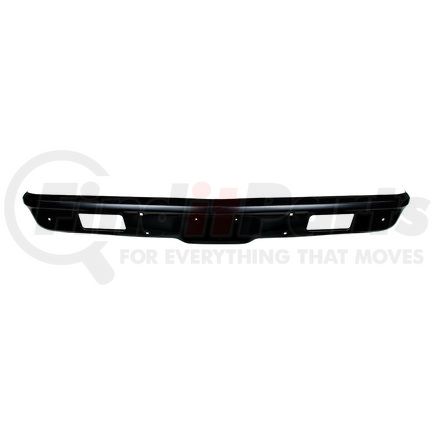 110720 by UNITED PACIFIC - Bumper - Black, EDP Coated, Front, Parking Light Pockets with Mounting Flanges, with Pre-Drilled License Plate Mounting Holes, for 1971-1972 Chevy Truck