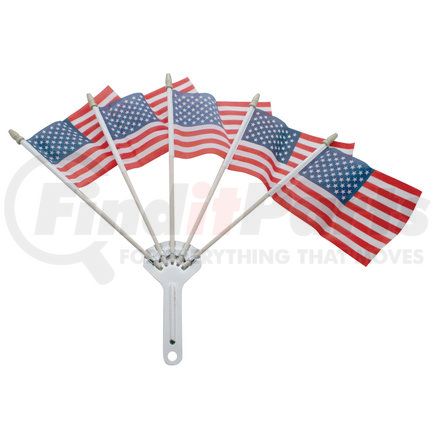 110864 by UNITED PACIFIC - Safety Flag Bracket - Stainless Steel, with 5 U.S.A. Flags