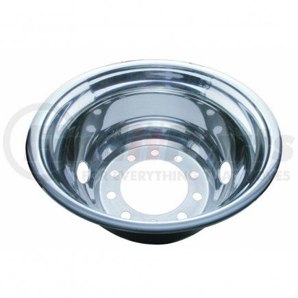 20355 by UNITED PACIFIC - Wheel Cover - 22.5" OD, Stainless, Rear, 2 Vent Hole, Hub Piloted