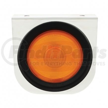 20423 by UNITED PACIFIC - Turn Signal Light - Stainless Light Bracket, with 4" Light and Grommet, Amber Lens