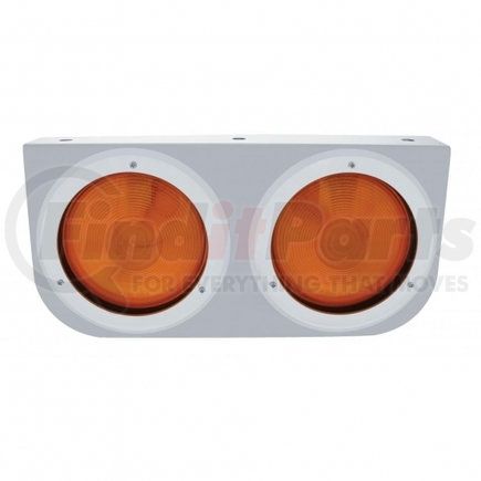 20427 by UNITED PACIFIC - Turn Signal Light - Stainless Light Bracket, with Two 4" Lights & Bezels, Amber Lens