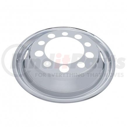 20349 by UNITED PACIFIC - Wheel Cover - 22.5" OD, Stainless, Front, 2 Vent Hole, Stud Piloted