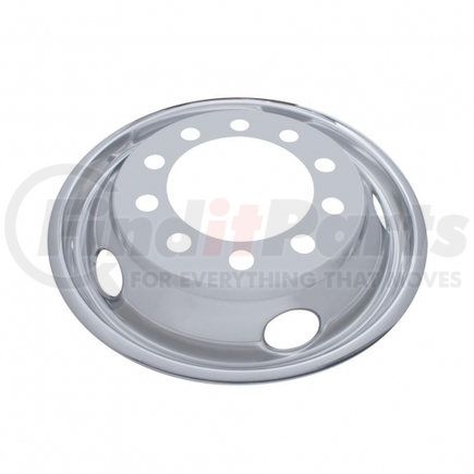 20353 by UNITED PACIFIC - Wheel Cover - 22.5" OD, Stainless, Front, 5 Vent Hole, Hub Piloted