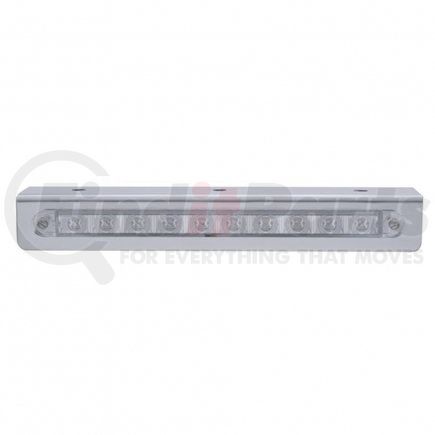 20763 by UNITED PACIFIC - Stainless Strip Light Bar with Bracket - Turn Signal Light, Amber LED, Clear Lens, SS, 10 LED Light Bar