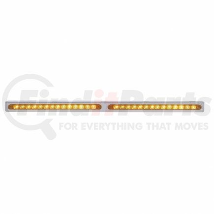 20781 by UNITED PACIFIC - Light Bar - Stainless, with Bracket, Parking/Turn/Clearance Light, Amber LED and Lens, Stainless Steel, 14 LED Per Light Bar