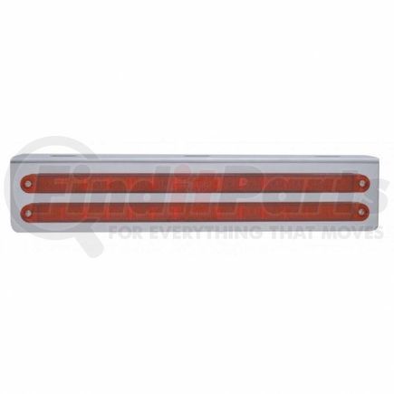 20777 by UNITED PACIFIC - Light Bar - Stainless, with Bracket, Parking/Turn/Clearance Light, Red LED and Lens, Stainless Steel, Dual Row, 14 LED Per Light Bar