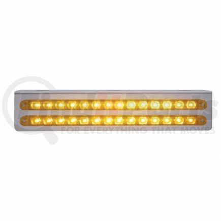 20776 by UNITED PACIFIC - Light Bar - Stainless, with Bracket, Parking/Turn/Clearance Light, Amber LED and Lens, Stainless Steel, Dual Row, 14 LED Per Light Bar