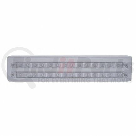 20779 by UNITED PACIFIC - Light Bar - Stainless, with Bracket, Parking/Turn/Clearance Light, Red LED, Clear Lens, Stainless Steel, Dual Row, 14 LED Per Light Bar