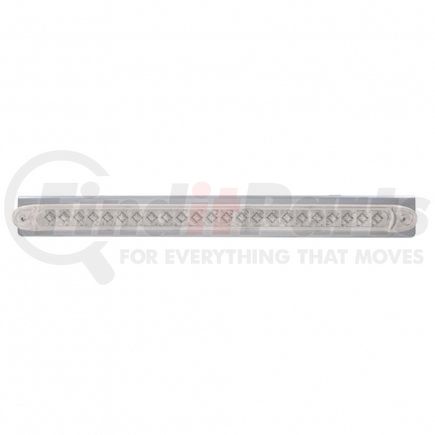 20858 by UNITED PACIFIC - Light Bar - Stainless, with Bracket, Reflector/Stop/Turn/Tail Light, Red LED, Clear Lens, Stainless Steel, 23 LED Light Bar