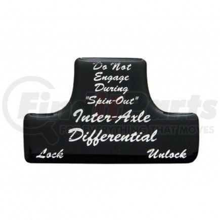 21010-1K by UNITED PACIFIC - Dash Switch Label - Switch Guard Sticker Only, "Axle Differential", Black