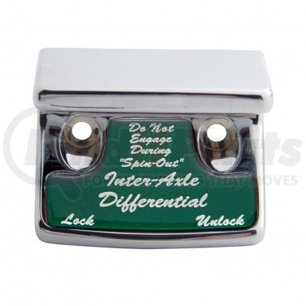 21011 by UNITED PACIFIC - Dash Switch Cover - Switch Guard, "Axle Differential", Green Sticker