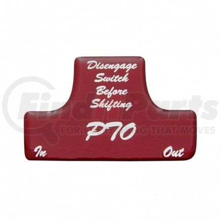 21070-1R by UNITED PACIFIC - Dash Switch Label - Switch Guard Sticker Only, "PTO", Red
