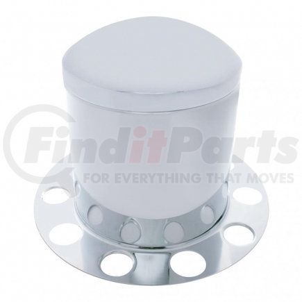 21213 by UNITED PACIFIC - Axle Hub Cover - Rear, Stainless, Dome, with 1.5" Nut Cover, Aluminum Wheel