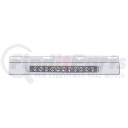 21424 by UNITED PACIFIC - Mud Flap Hanger - Mud Flap Plate, Top, Stainless, with 11 LED 17" Light Bar, Red LED/Clear Lens