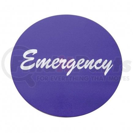 23010-4P by UNITED PACIFIC - Air Brake Control Valve Knob Sticker - "Emergency" Aluminum, Purple