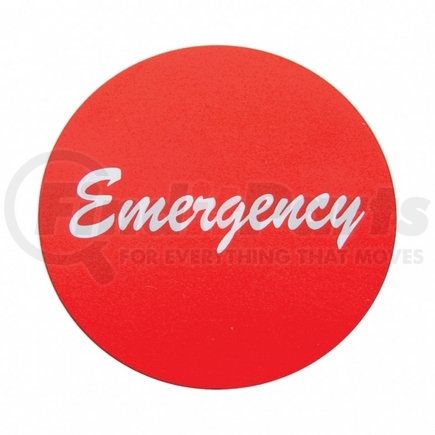 23010-4R by UNITED PACIFIC - Air Brake Control Valve Knob Sticker - "Emergency" Aluminum, Red