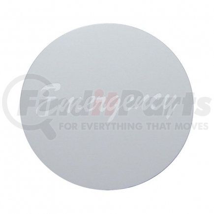 23010-4S by UNITED PACIFIC - Air Brake Control Valve Knob Sticker - "Emergency" Aluminum, Silver