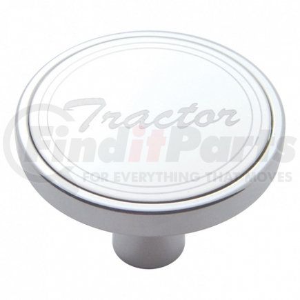 23181 by UNITED PACIFIC - Air Brake Valve Control Knob - "Tractor" Short, Stainless Plaque, with Cursive Script