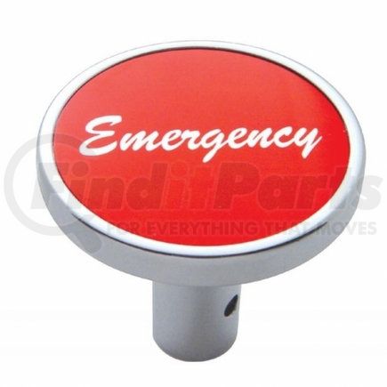23330 by UNITED PACIFIC - Air Brake Valve Control Knob - "Emergency" Long, Red Aluminum Sticker