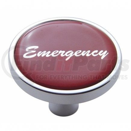 23308 by UNITED PACIFIC - Air Brake Valve Control Knob - "Emergency" Short, Red Glossy Sticker