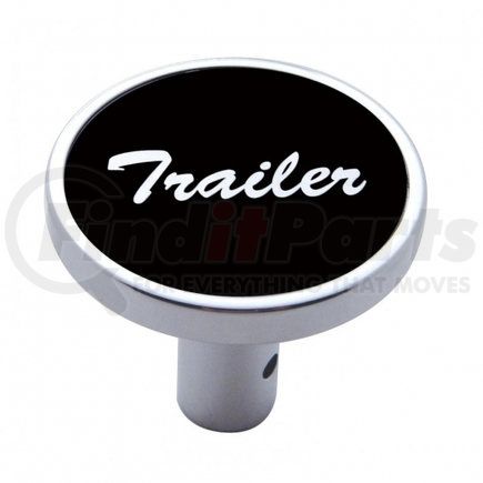 23318 by UNITED PACIFIC - Air Brake Valve Control Knob - "Trailer" Long, Black Aluminum Sticker