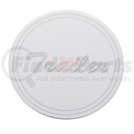 23364-2 by UNITED PACIFIC - Air Brake Valve Control Knob Face Plate - "Trailer" Air Valve Knob Plaque Only, Stainless, Cursive Script