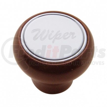 23378 by UNITED PACIFIC - Dash Knob - Wood Deluxe, with "Wiper" Stainless Plaque