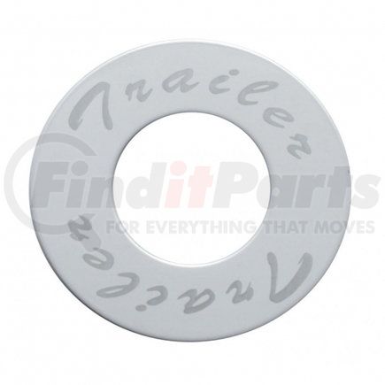 23523 by UNITED PACIFIC - Air Brake Valve Control Knob Face Plate - "Trailer" Air Valve Knob Plaque Only, Stainless, Deluxe