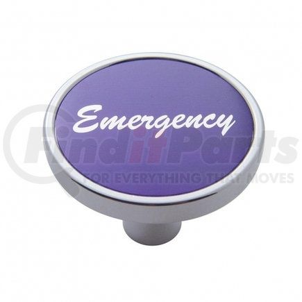 23283 by UNITED PACIFIC - Air Brake Valve Control Knob - "Emergency" Short, Purple Aluminum Sticker
